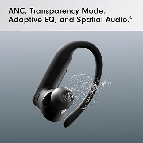 Beats Powerbeats Pro 2 - Wireless Noise Cancelling Workout Earbuds with Secure- Fit Earhooks, Up to 45-Hour Battery with Charging Case, Sweat & Water Resistant, Heart Rate Monitoring - Jet Black